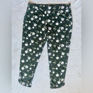 Denim & Co Active XL Printed French Terry Ankle Pants with Pockets - Dark Olive